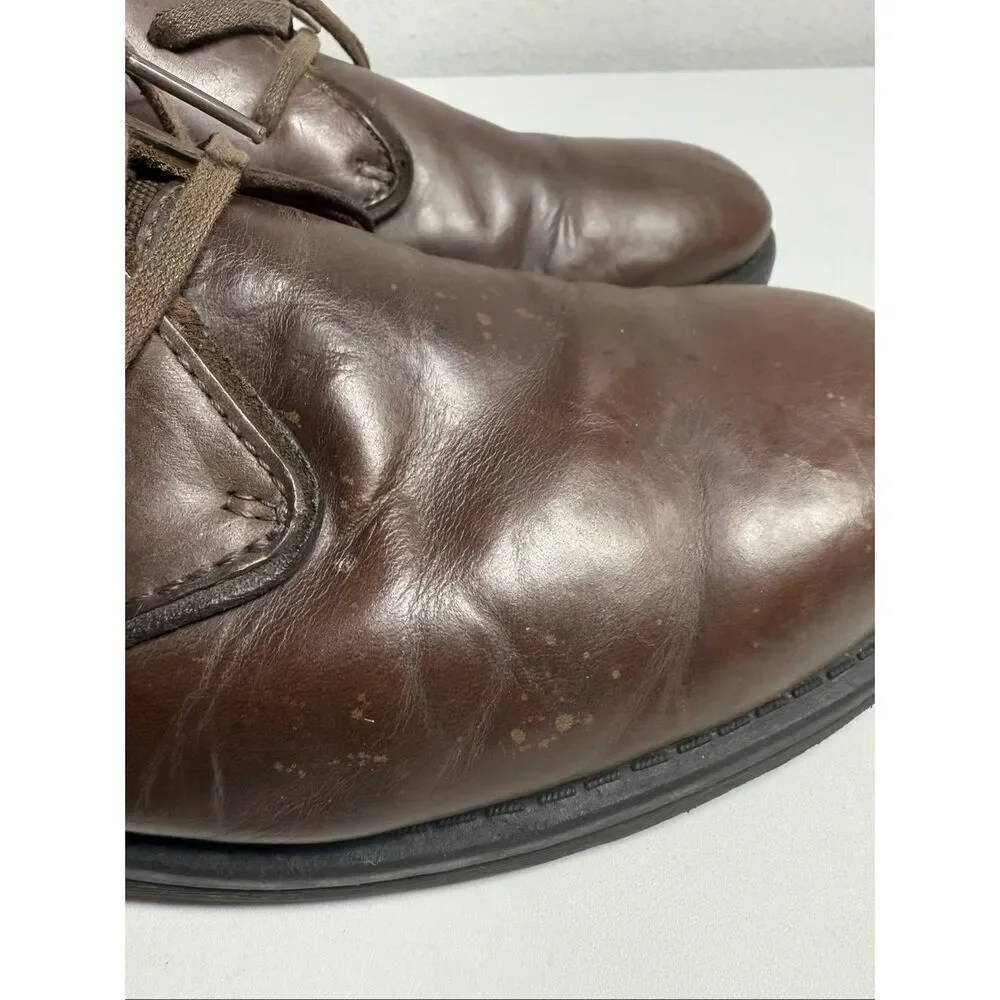Clarks Ankle Boots Men Size 13 Brown Leather Lace Up See Description